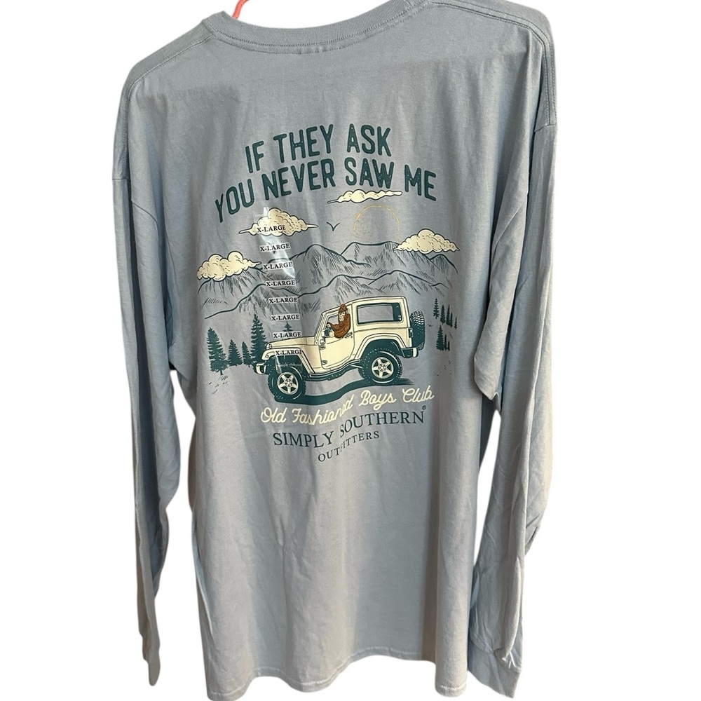 Simply Southern Sky Blue Long Sleeve Tee XL NWT - Picture 2 of 11